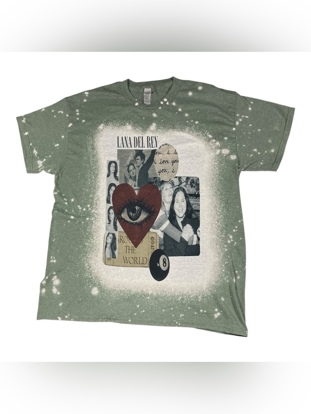 Lana Del Rey Bleach Splattered Graphic  T Shirt Large